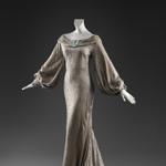 A silver lame gown designed by Travis Banton.